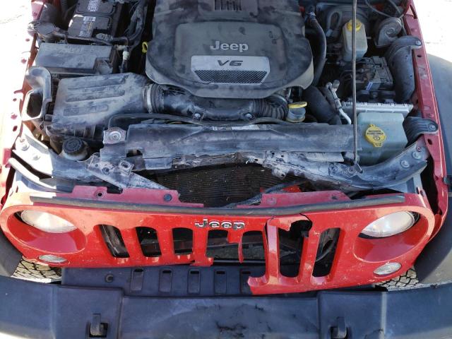 1C4AJWAG9EL148167 - 2014 JEEP WRANGLER SPORT RED photo 11