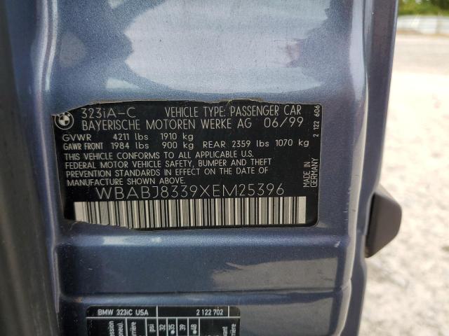 WBABJ8339XEM25396 - 1999 BMW 323 IC AUTOMATIC BLUE photo 12
