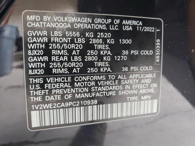 1V2WE2CA9PC210938 - 2023 VOLKSWAGEN ATLAS CROS SE Noir photo 13
