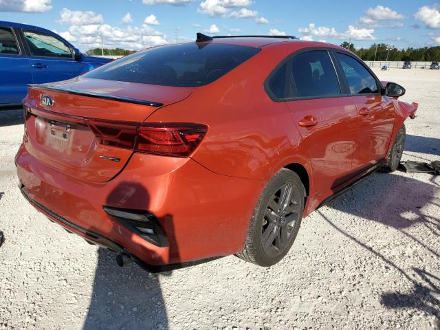 3KPF34AD6ME343595 - 2021 KIA FORTE GT LINE ORANGE photo 3