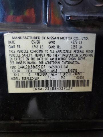 1N4AL21E88N527127 - 2008 NISSAN ALTIMA 2.5 BLACK photo 12