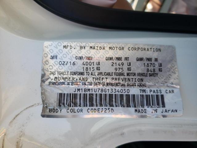 JM1BM1U78G1334050 - 2016 MAZDA 3 SPORT WHITE photo 10