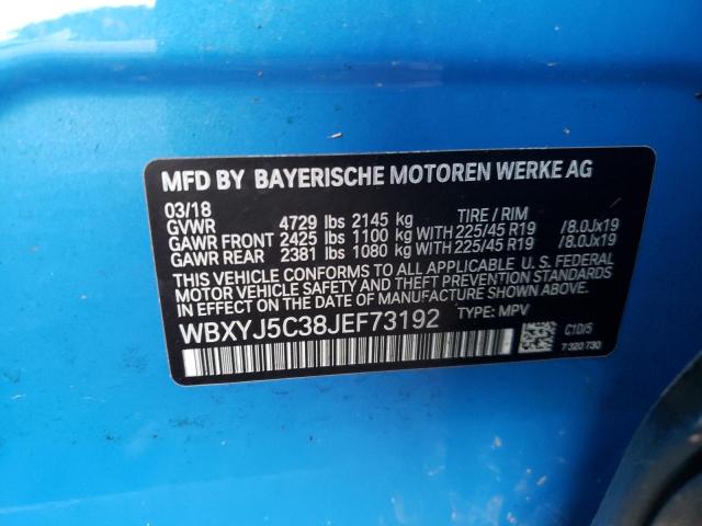 WBXYJ5C38JEF73192 - 2018 BMW X2 XDRIVE28I BLUE photo 13