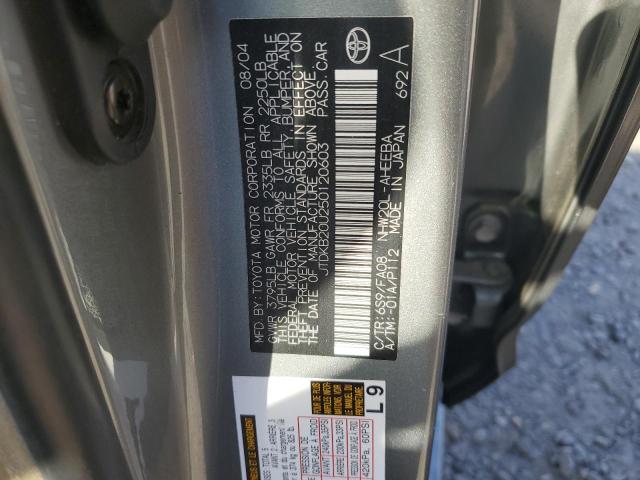 JTDKB20U250120603 - 2005 TOYOTA PRIUS GRAY photo 13