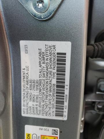 19XFL1H73PE006708 - 2023 HONDA CIVIC EXL SILVER photo 13