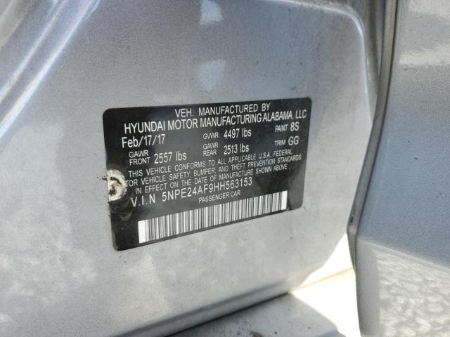 5NPE24AF9HH563153 - 2017 HYUNDAI SONATA SE SILVER photo 12