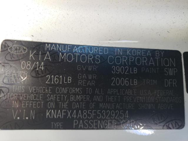 KNAFX4A85F5329254 - 2015 KIA FORTE EX WHITE photo 12