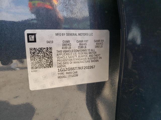 1G1ZG5ST7KF202267 - 2019 CHEVROLET MALIBU RS BLACK photo 13