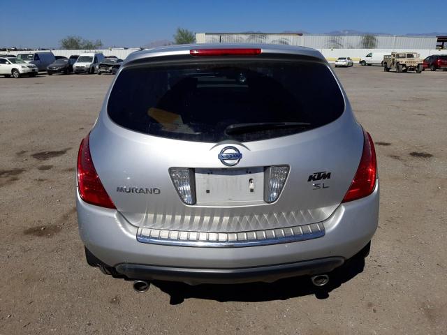 JN8AZ08T97W519035 - 2007 NISSAN MURANO SL SILVER photo 6