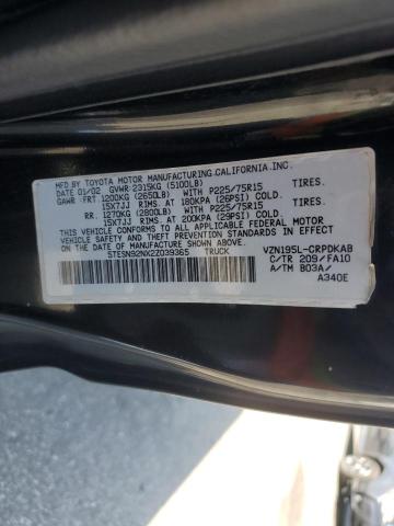 5TESN92NX2Z039365 - 2002 TOYOTA TACOMA XTRACAB PRERUNNER 黑色 照片 12
