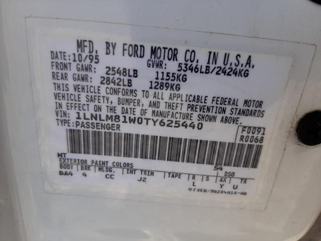 1LNLM81W0TY625440 - 1996 LINCOLN TOWN CAR EXECUTIVE WHITE photo 12