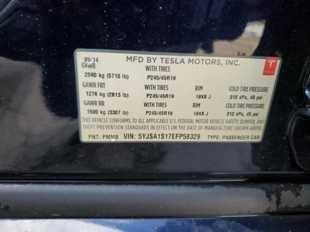 5YJSA1S17EFP58329 - 2014 TESLA MODEL S Երկգույն լուսանկար 12