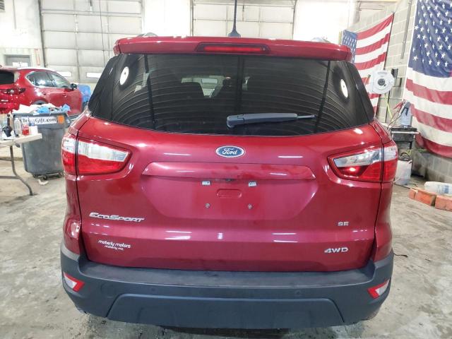 MAJ6S3GL3MC431299 - 2021 FORD ECOSPORT SE BURGUNDY photo 6