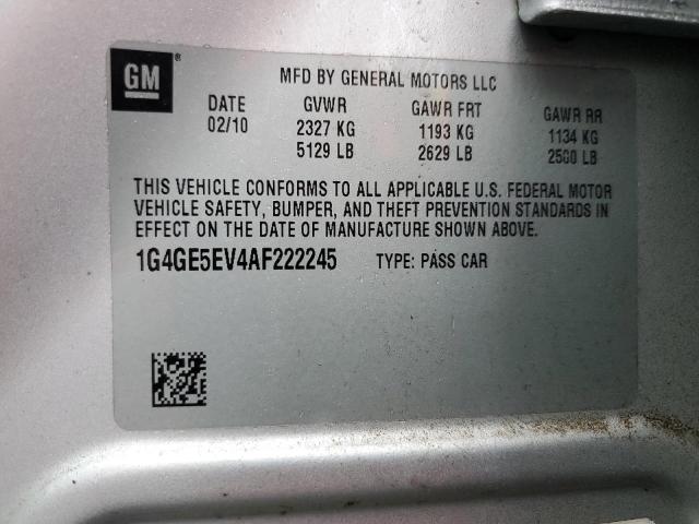 1G4GE5EV4AF222245 - 2010 BUICK LACROSSE CXS SILVER photo 12