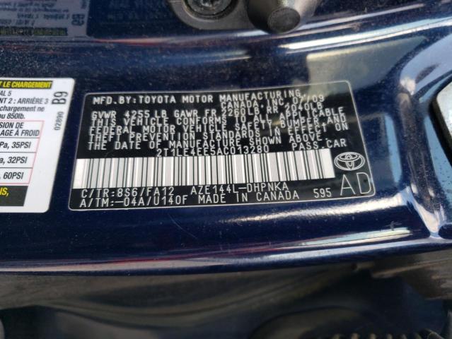 2T1LE4EE5AC013280 - 2010 TOYOTA COROLLA MA S BLUE photo 12