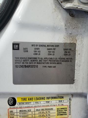 1G1ZH57B49F207210 - 2009 CHEVROLET MALIBU 1LT WHITE photo 12