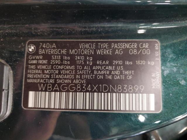 WBAGG834X1DN83899 - 2001 BMW 740 I AUTOMATIC Grün Foto 13