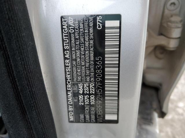 WDBRF92H57F908365 - 2007 MERCEDES-BENZ C 280 4MATIC SILVER photo 13