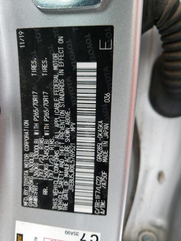 JTEBU5JRXL5769521 - 2020 TOYOTA 4RUNNER SR5/SR5 PREMIUM 银色 照片 13