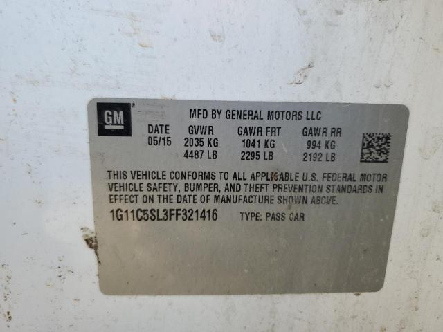1G11C5SL3FF321416 - 2015 CHEVROLET MALIBU 1LT WHITE photo 12
