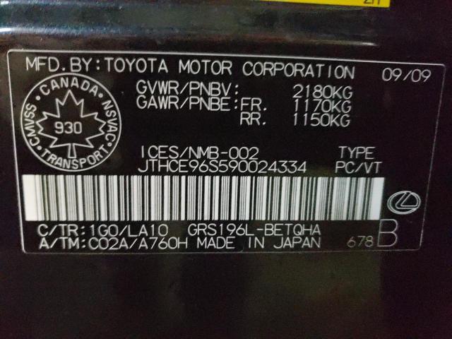 JTHCE96S590024334 - 2009 LEXUS GS 350 GRAY photo 13