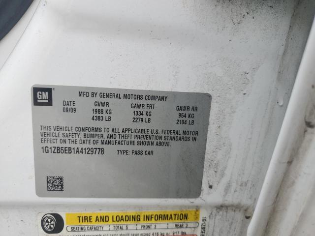 1G1ZB5EB1A4129778 - 2010 CHEVROLET MALIBU LS WHITE photo 12