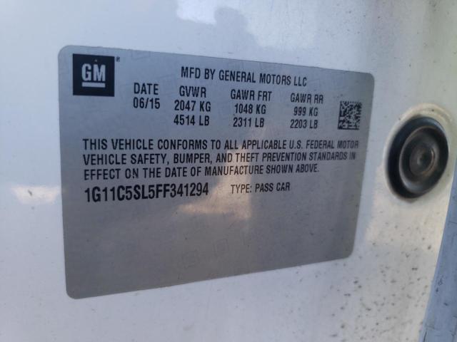 1G11C5SL5FF341294 - 2015 CHEVROLET MALIBU 1LT 白色 照片 12