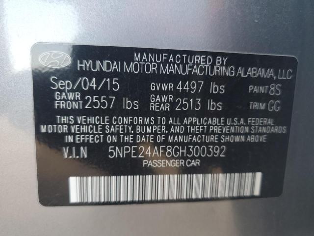 5NPE24AF8GH300392 - 2016 HYUNDAI SONATA SE SILVER photo 12