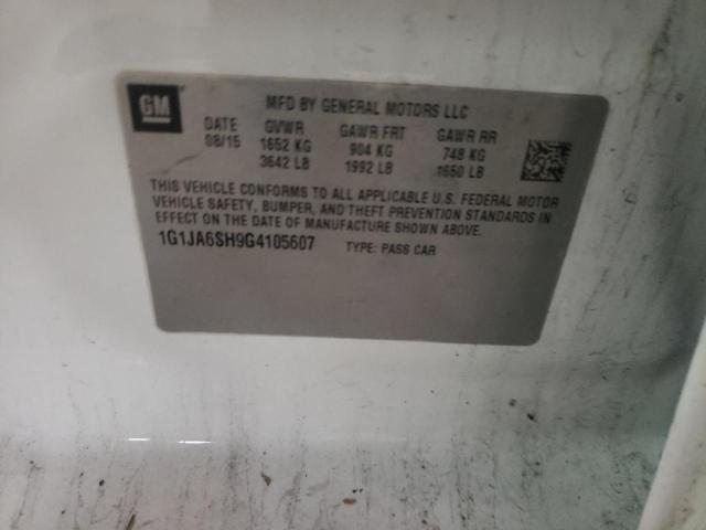 1G1JA6SH9G4105607 - 2016 CHEVROLET SONIC LS 白色 照片 12