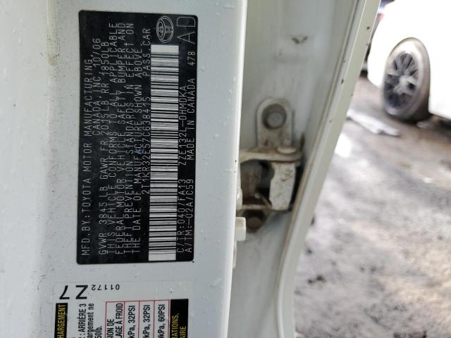 2T1KR32E57C638415 - 2007 TOYOTA COROLLA MA XR WHITE photo 12