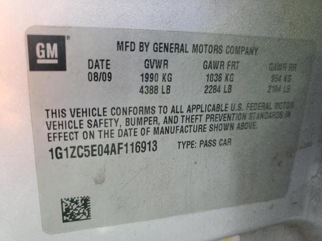 1G1ZC5E04AF116913 - 2010 CHEVROLET MALIBU 1LT 银色 照片 12