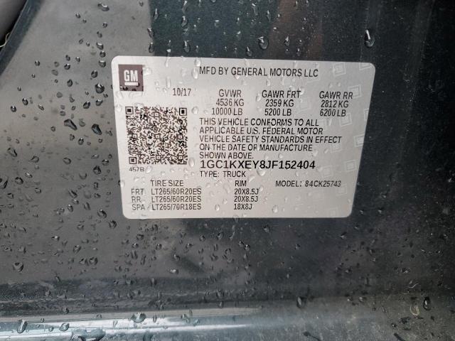 1GC1KXEY8JF152404 - 2018 CHEVROLET SILVERADO K2500 HIGH COUNTRY CHARCOAL photo 12
