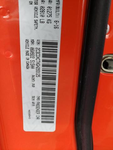 2C3CDXCTXGH293125 - 2016 DODGE CHARGER R/T ORANGE photo 12