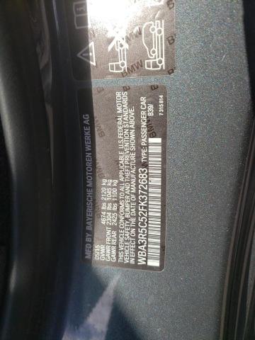 WBA3R5C52FK372683 - 2015 BMW 435 XI GRAY photo 12