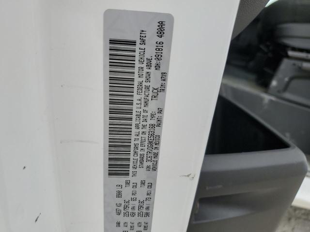3C6TRVDG0KE563168 - 2019 RAM PROMASTER 2500 HIGH თეთრი ფოტო 12