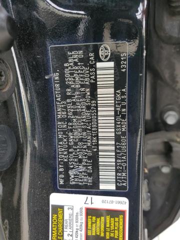 4T1BK1EB9DU055799 - 2013 TOYOTA AVALON BASE 黑色 照片 12