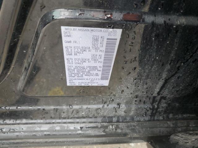 5N1AR2MN8FC672225 - 2015 NISSAN PATHFINDER S 黑色 照片 13