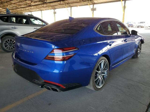 KMTG34TA8NU101483 - 2022 GENESIS G70 BASE BLUE photo 3