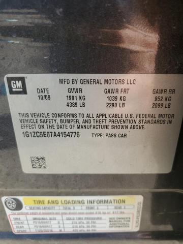 1G1ZC5E07A4154776 - 2010 CHEVROLET MALIBU 1LT GRAY photo 12