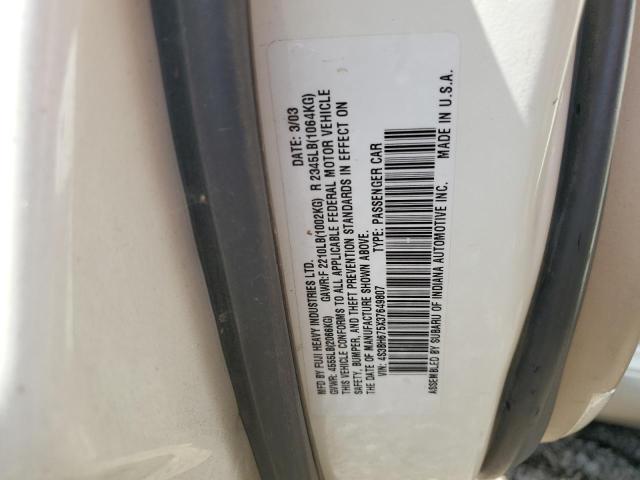 4S3BH675X37649807 - 2003 SUBARU LEGACY OUTBACK AWP 白色 照片 12