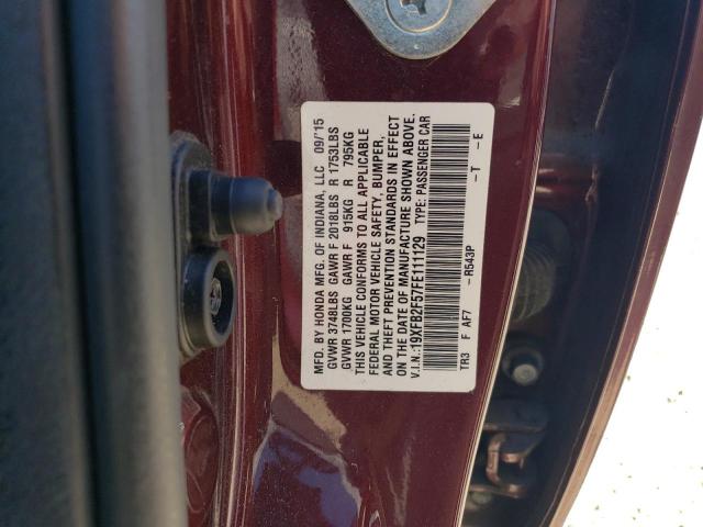 19XFB2F57FE111129 - 2015 HONDA CIVIC LX MAROON photo 12