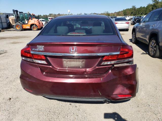 19XFB2F57FE111129 - 2015 HONDA CIVIC LX MAROON photo 6