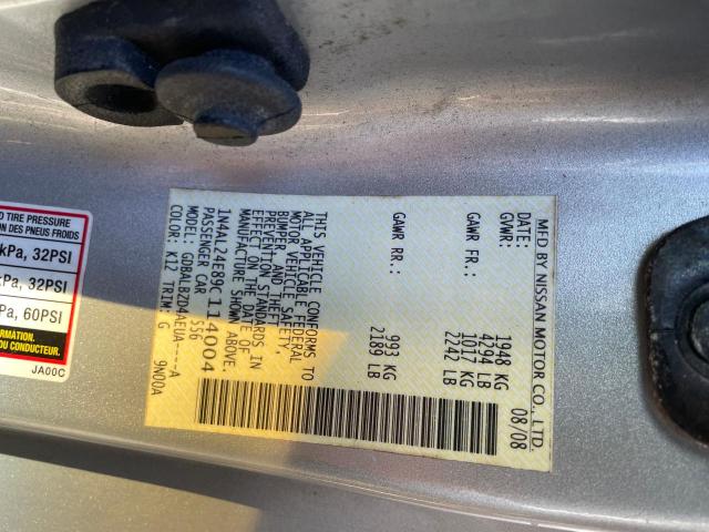 1N4AL24E89C114004 - 2009 NISSAN ALTIMA 2.5S SILVER photo 10