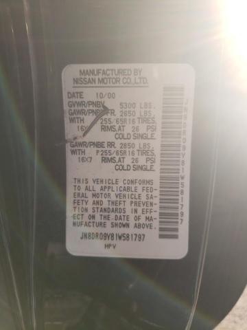 JN8DR09Y81W581797 - 2001 NISSAN PATHFINDER LE Qara foto 13