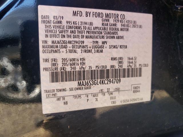 MAJ6S3GL4KC294709 - 2019 FORD ECOSPORT SE Qara foto 12