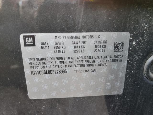 1G11C5SL8EF278996 - 2014 CHEVROLET MALIBU 1LT GRAY photo 12