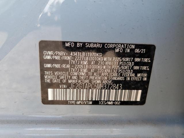 JF2GTAPC5MH372843 - 2021 SUBARU CROSSTREK PREMIUM 蓝色 照片 13