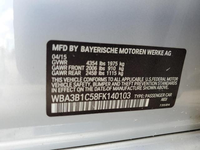 WBA3B1C58FK140103 - 2015 BMW 320 I SILVER photo 12