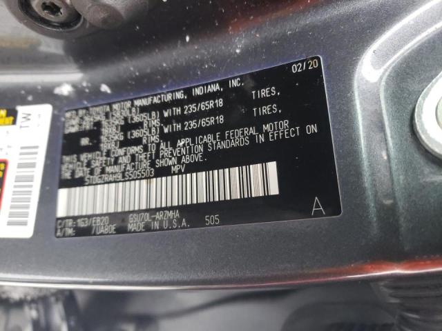 5TDGZRAH9LS505503 - 2020 TOYOTA HIGHLANDER XLE GRAY photo 13