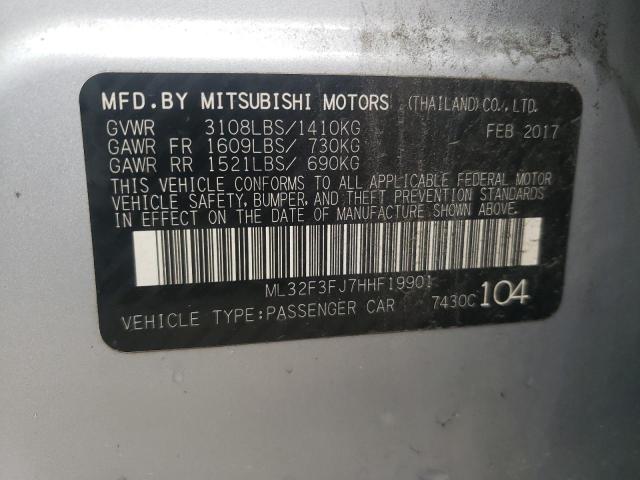 ML32F3FJ7HHF19901 - 2017 MITSUBISHI MIRAGE G4 ES Күміс фото 12
